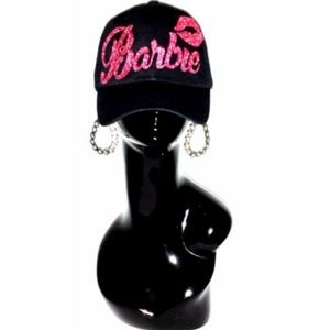 Barbie with Sexy Lips on Black Fitted Adjustable B-Ball.